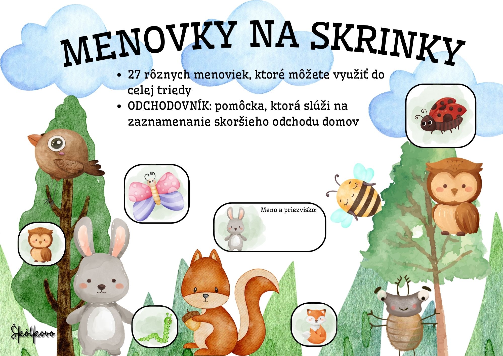 Menovky na skrinky