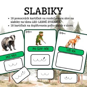 Slabikovanie - les, lesné zvieratá